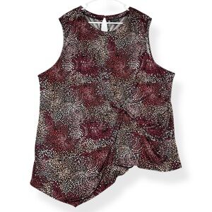 The Limited Blouse Womens Plus 3X Asymmetrical Hem Sleeveless Top Stretch